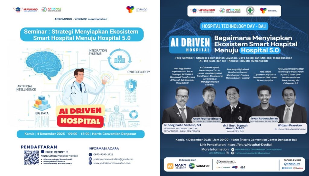 Yorindo, APKOMINDO Bali, dan APTIKNAS Dorong Transformasi Digital Rumah Sakit dengan Fondasi Regulasi, Infrastruktur, dan AI yang Aman